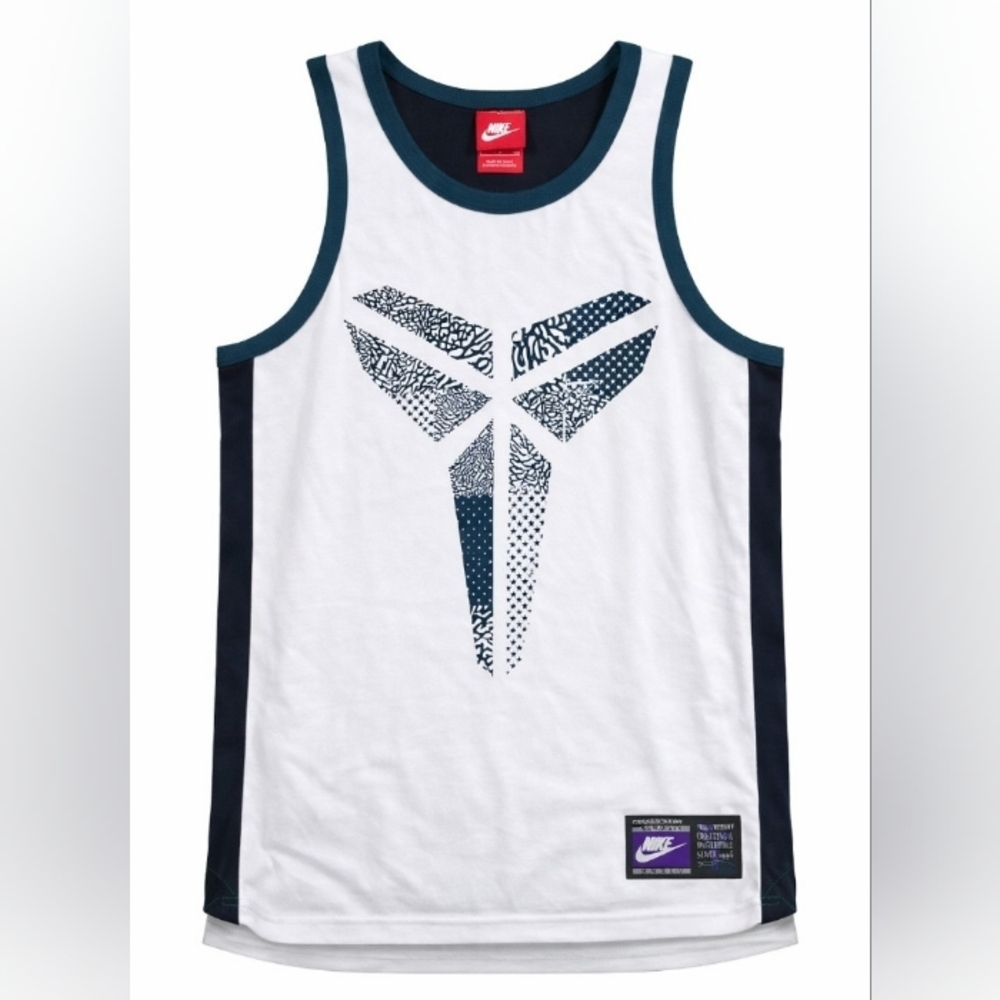 Nike Koby Bryant Sheath Mamba Logo Tank Top White Black Mesh Jersey Small